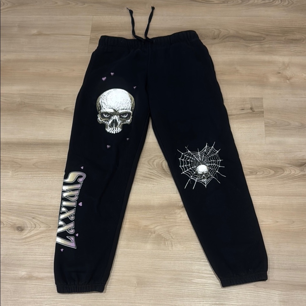 Ladies Small SWIXXZ Tangled Skull Black Jogger